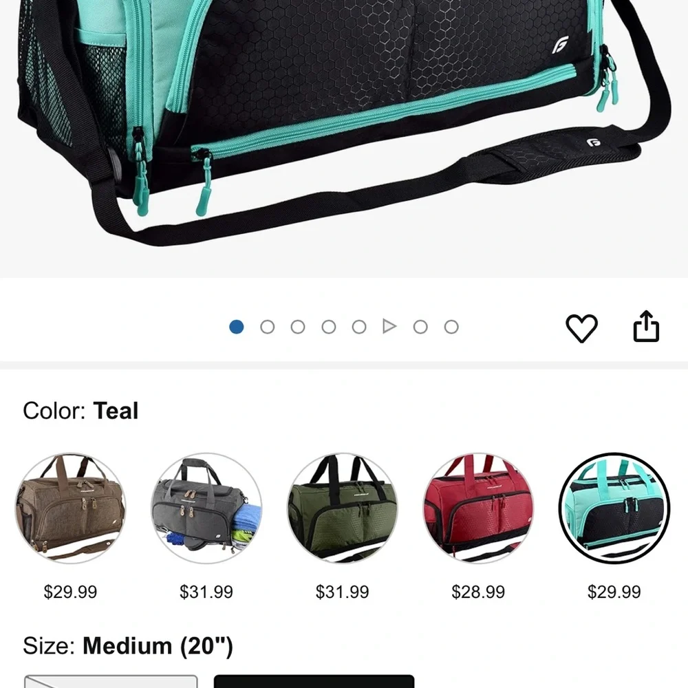 Aqua and Black gym bag